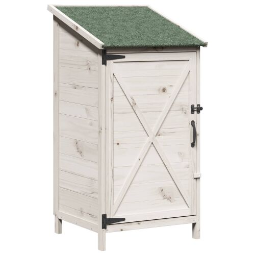Vrtna Šupa Bijela 59,5 x 56 x 113,5 cm Čvrsto drvo jele - Bijela 59 x 56 x 113,5 cm Cijena