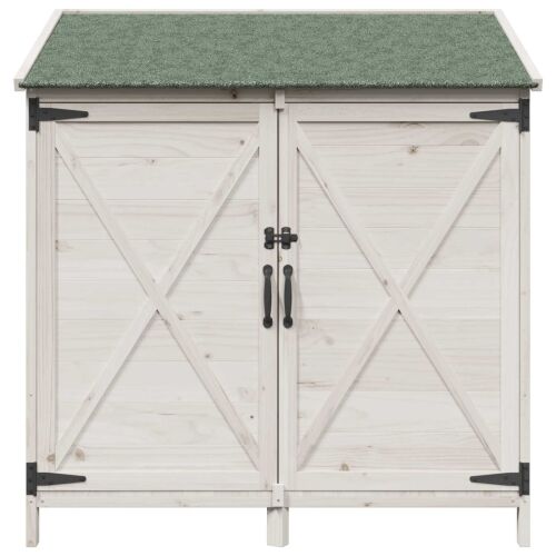 Vrtna Šupa Bijela 106 x 56 x 113,5 cm Čvrsto drvo jele - Bijela 106,5 x 56 x 113,5 cm Cijena