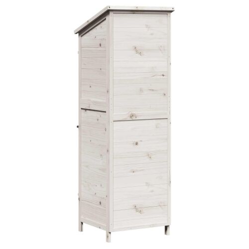 Vrtna Šupa Bijela 59,5 x 56 x 176,5 cm Čvrsto drvo jele - Bijela 59 x 56 x 176,5 cm Cijena