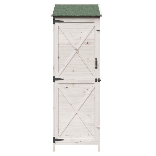 Vrtna Šupa Bijela 59,5 x 56 x 176,5 cm Čvrsto drvo jele - Bijela 59 x 56 x 176,5 cm Cijena