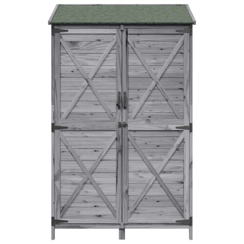 Vrtna Šupa Siva 106 x 56 x 176,5 cm Čvrsto drvo jele - Siva 106,5 x 56 x 176 cm Cijena