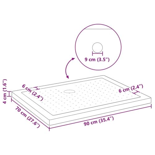 Podloga za tuš s točkicama 90 x 70 x 4 cm ABS Crna - 70 x 90 x 4 cm Crna Cijena