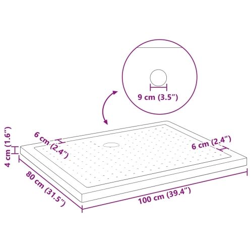 Podloga za tuš s točkicama 100 x 80 x 4 cm ABS Crna - 80 x 100 x 4 cm Crna Cijena