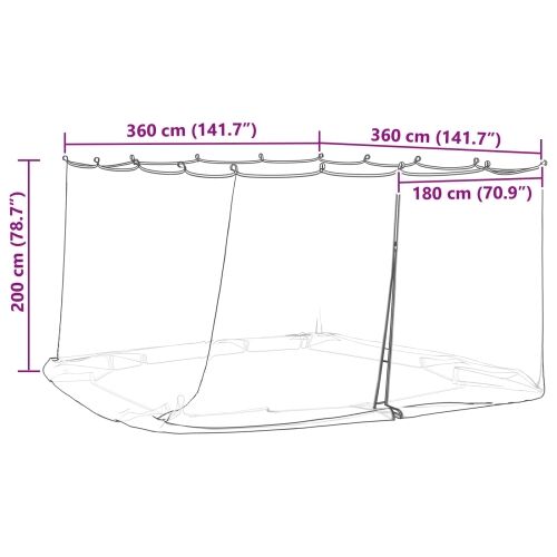 Mreža protiv komaraca za gazebo 220 mesh Bijela Poliester - Bijela 3,6 x 3,6 x 2 m Cijena