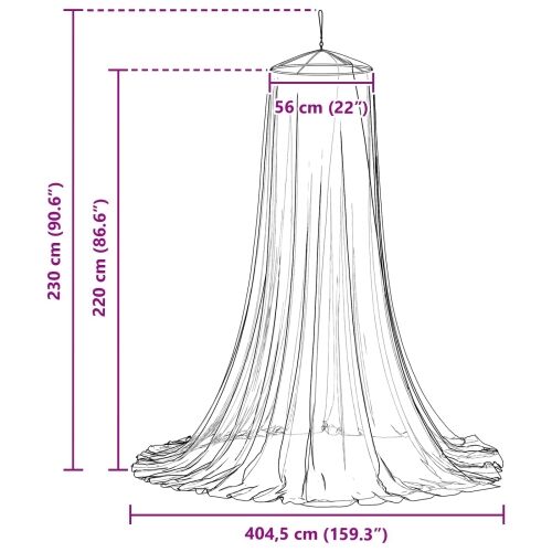 Mreža za komarce za krevet 3 kom. 156 mesh Bijela ⌀56 x 220 cm - 1270 cm Bijela 3 Cijena