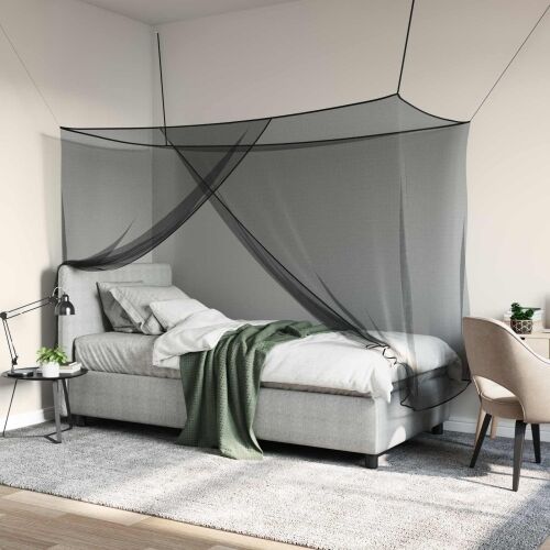 Mreža za komarce za krevet 3 kom. 156 mesh Crna Poliester - 220 x 120 x 150 cm Crna 3 Cijena