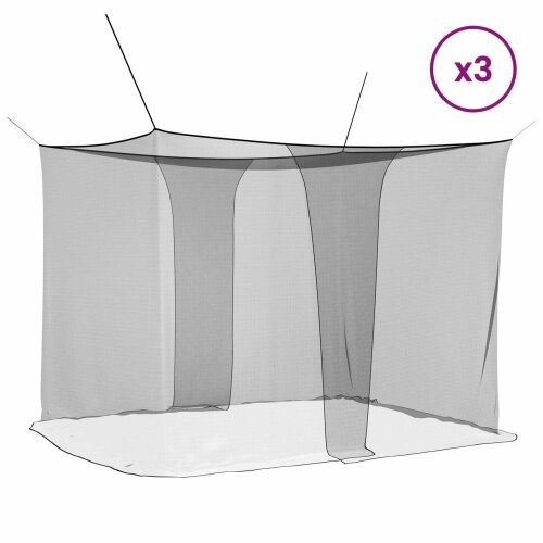 Mreža za komarce za krevet 3 kom. 156 mesh Crna Poliester - 220 x 180 x 180 cm Crna 3 Cijena