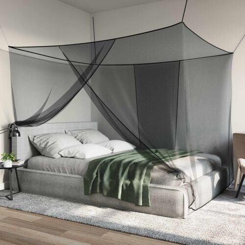 Mreža za komarce za krevet 3 kom. 156 mesh Crna Poliester - 220 x 200 x 210 cm Crna 3 Cijena