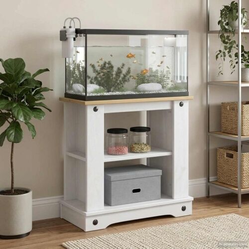 Stalak za akvarij CORONA Bijela i smeđa 60 x 30 x 60 cm 150 kg - Bijela i smeđa Cijena