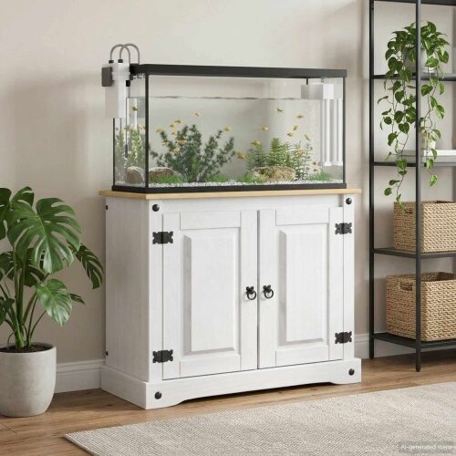 Stalak za akvarij CORONA Bijela i smeđa 81,5 x 37 x 73 cm - Bijela i smeđa Cijena