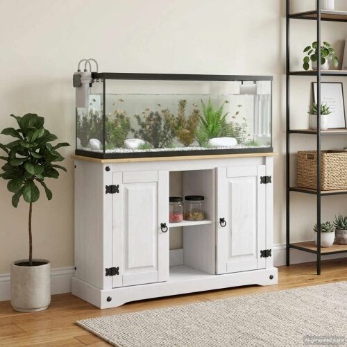 Stalak za akvarij CORONA Bijela i smeđa 101,5 x 37 x 73 cm - Bijela i smeđa Cijena