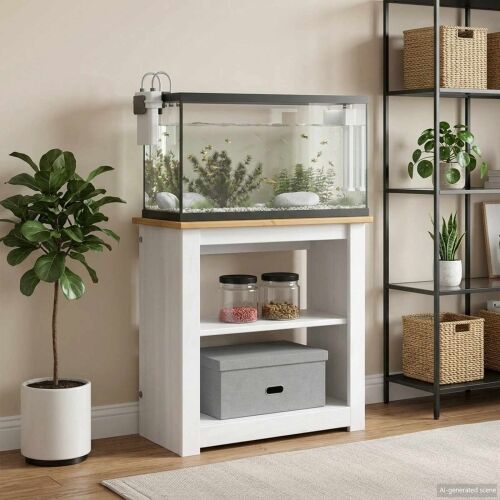Stalak za akvarij PANAMA Bijela i smeđa 60 x 30 x 60 cm 150 kg - Bijela i smeđa Cijena