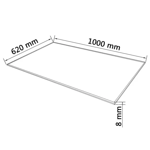Ploča za Stol Kaljeno Staklo Pravokutna 1000x620 mm - Transparentan 100 x 62 cm Cijena
