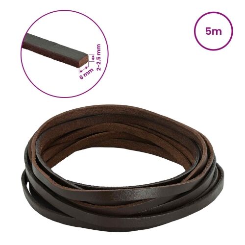 Kožni Remen 1 Tamno smeđa 500 x 0,6 cm Koža - Tamno smeđa 5 m 6 mm Cijena