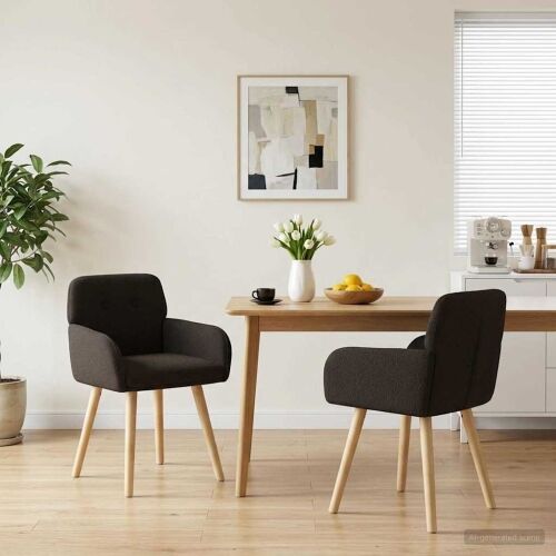 Trpezarijske stolice 2 kom. Bouclé Crna 59 x 57 x 85 cm - Crna 2 Cijena