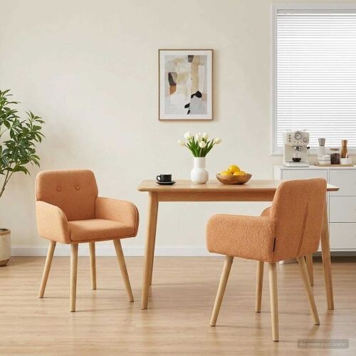 Trpezarijske stolice 2 kom. Bouclé Bež 59 x 57 x 85 cm - Bež 2 Cijena
