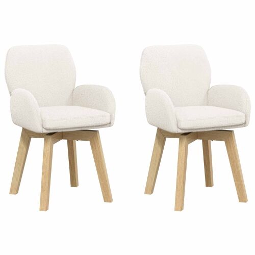 Okretne blagovaonske stolice 2 kom. Bouclé Krem 54 x 58 x 87 cm - Krem 2 Cijena