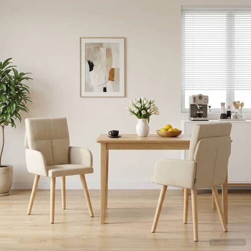 Trpezarijske stolice 2 kom. Tkanina Krem 60 x 56 x 96 cm - Krem 2 Cijena