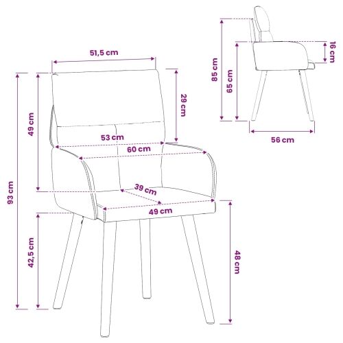 Trpezarijske stolice 2 kom. Tkanina Krem 60 x 56 x 96 cm - Krem 2 Cijena