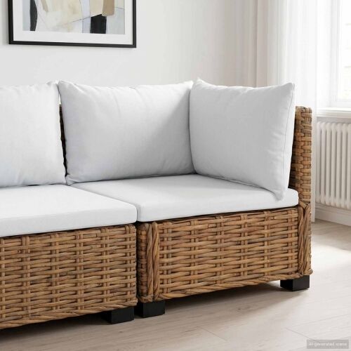 Kutna sofa s jastucima GENDT Prirodni ratan Prirodna - Prirodna Cijena