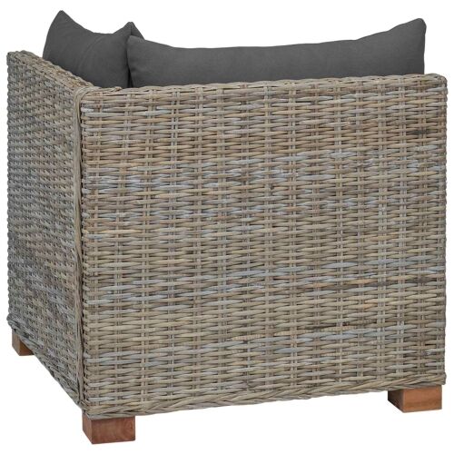 Kutna sofa s jastucima GENDT Prirodni ratan Kubu siva - Kubu siva Cijena