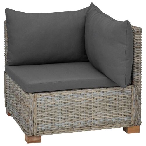 Kutna sofa s jastucima GENDT Prirodni ratan Kubu siva - Kubu siva Cijena