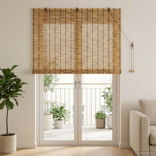 Rolo zavjesa Smeđa 140 x 220 cm Trska - Smeđa 140 x 220 cm Cijena