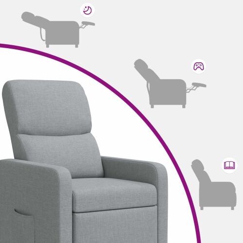 Krevetna stolica za masažu Svjetlosiva Tkanina - Svjetlosiva s funkcijom masaže Cijena