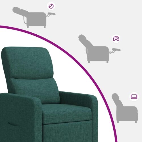 Krevetna stolica za masažu Tamnozelena Tkanina - Tamnozelena s funkcijom masaže Cijena