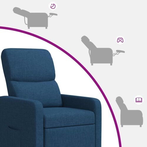 Fotelja s nagibom Plava Tkanina - Plava s funkcijom masaže Cijena