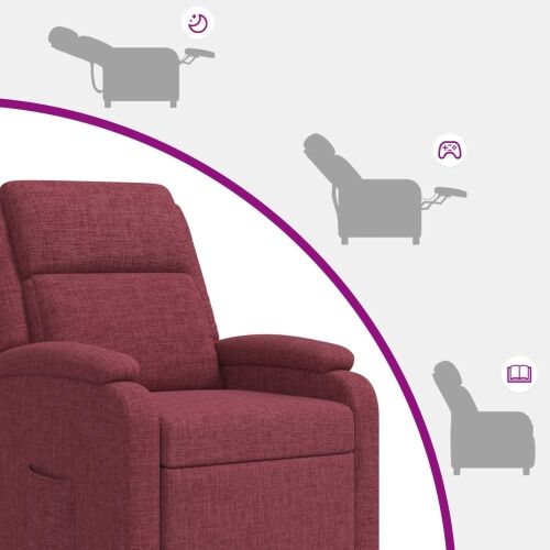 Krevetna stolica za masažu Vinska crvena Tkanina - boja crnog vina s funkcijom masaže Cijena