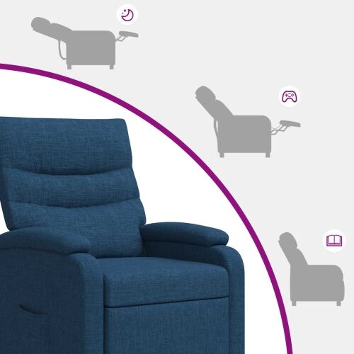 Fotelja s nagibom Plava Tkanina - Plava bez funkcije masaže Cijena