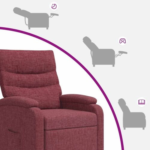 Krevetna stolica za masažu Vinska crvena Tkanina - boja crnog vina s funkcijom masaže Cijena