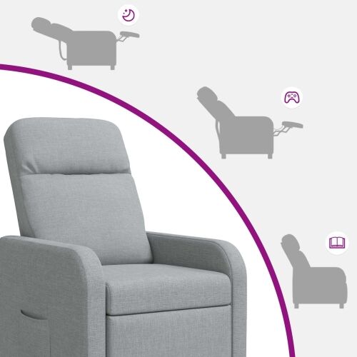 Krevetna stolica za masažu Svjetlosiva Tkanina - Svjetlosiva s funkcijom masaže Cijena