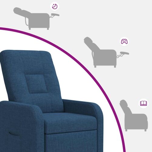 Fotelja s nagibom Plava Tkanina - Plava bez masaže Cijena