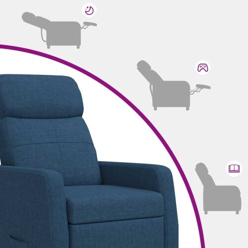 Fotelja s nagibom Plava Tkanina - Plava bez masaže Cijena