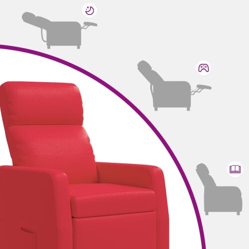 Fotelja s nagibom Crvena Umjetna koža - Crvena bez masaže Cijena