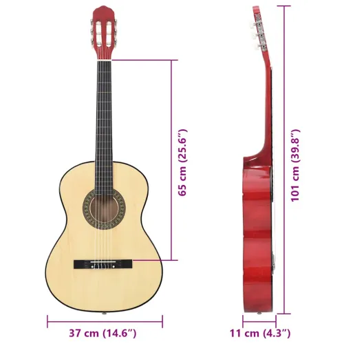 Klasična gitara za početnike 4/4 39 ” od drva lipe - Svjetlosmeđa 4/4 39 Cijena
