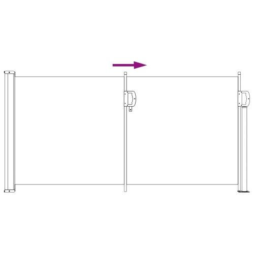 Retraktabilna bočna tende 300 x 100 cm Poliester Pravokutni - Siva 100 cm Cijena