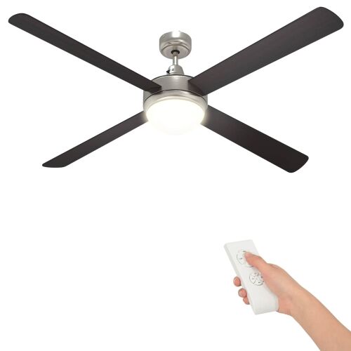 Ventilator za strop s svjetlom i daljinskim upravljačem - Tamno smeđa 130 cm s 4 krila Cijena