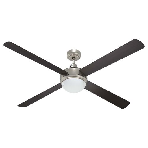 Ventilator za strop s svjetlom i daljinskim upravljačem - Tamno smeđa 130 cm s 4 krila Cijena