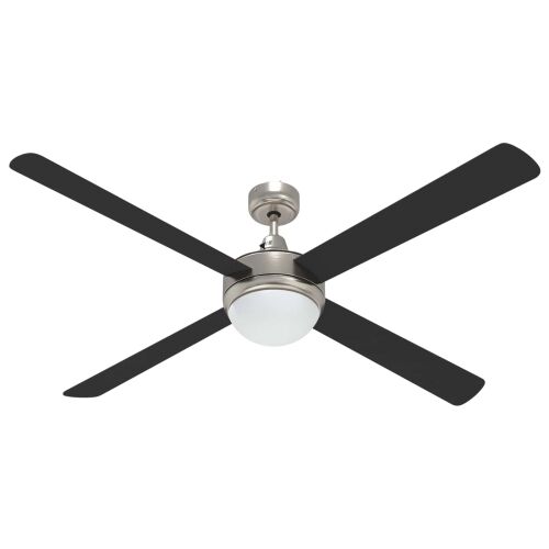 Ventilator za strop s svjetlom i daljinskim upravljačem Crna - Crna 130 cm s 4 krila Cijena