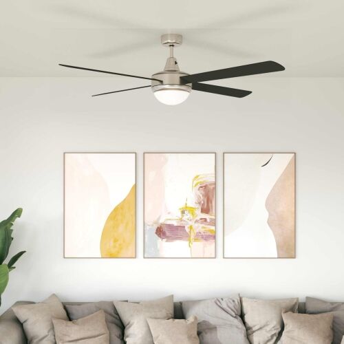Ventilator za strop s svjetlom i daljinskim upravljačem Crna - Crna 130 cm s 4 krila Cijena