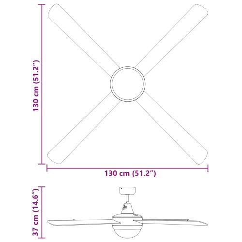 Ventilator za strop s svjetlom i daljinskim upravljačem Sonoma - Sonoma 130 cm s 4 krila Cijena