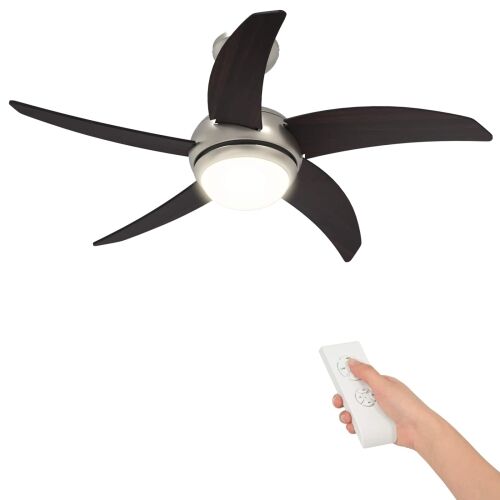 Ventilator za strop s svjetlom i daljinskim upravljačem - Tamno smeđa 110 cm s 5 oštrica Cijena
