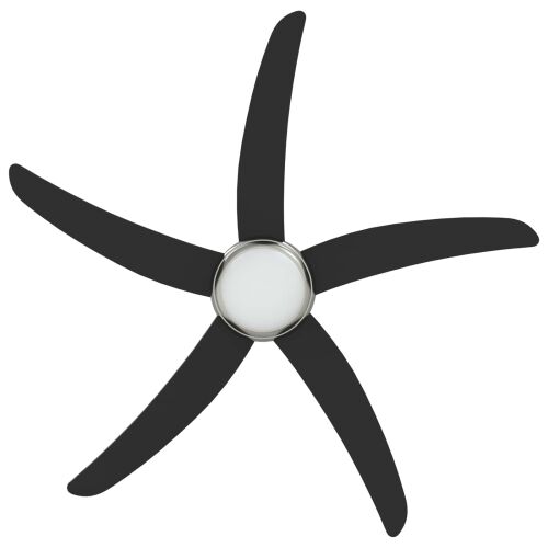 Ventilator za strop s svjetlom i daljinskim upravljačem Crna - Crna 130 cm s 5 oštrica Cijena