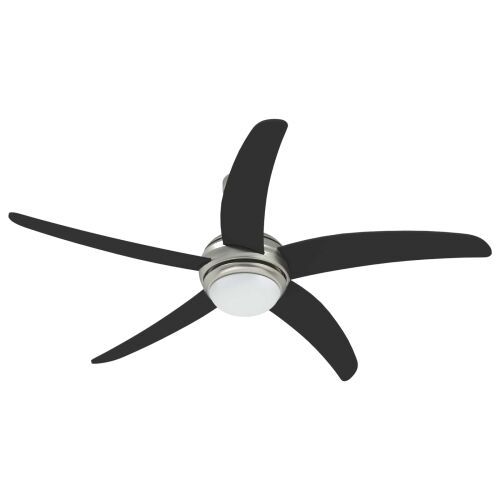Ventilator za strop s svjetlom i daljinskim upravljačem Crna - Crna 130 cm s 5 oštrica Cijena