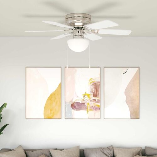 Stropni ventilator s osvjetljenjem Ø 82 cm Bijela - Bijela 82 cm s s 6 oštrica Cijena