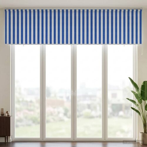 Vanjska roleta 90% blokada UV zraka Plava i bijela pruga HDPE - Plava i bijela pruga 350 x 140 cm Cijena