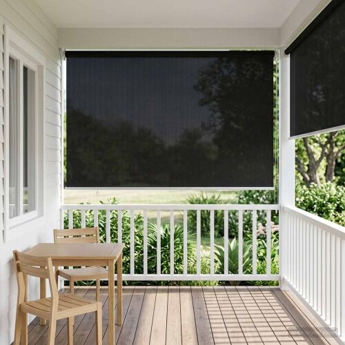 Vanjska roleta 90% blokada UV zraka Crna 140 x 140 cm HDPE - Crna 140 x 140 cm Cijena